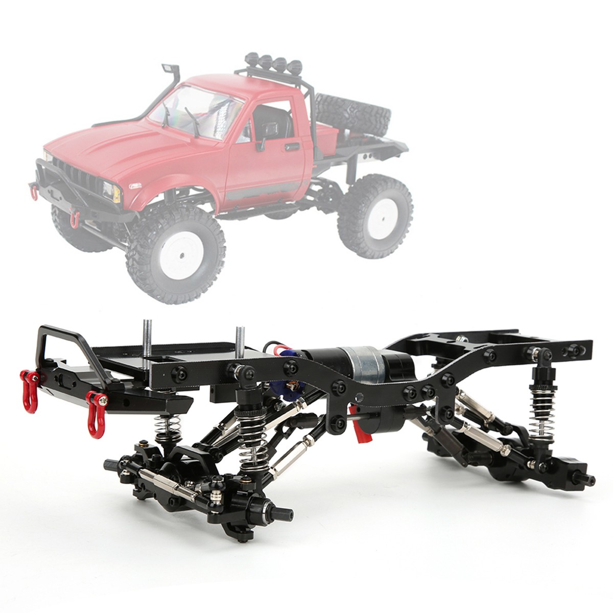 Black S WPL C14BL)Metal 1/16 RC Car Body Chassis Frame Kit