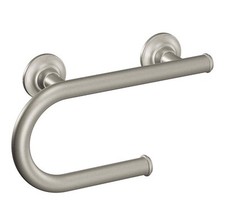 Moen LR2352DBN Home Care 8-Inch Grab Bar with Integrated Toilet Paper Holder, BN