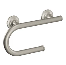 Moen LR2352DBN Home Care 8-Inch Grab Bar with Integrated Toilet Paper Holder, BN