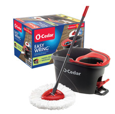 O-Cedar EasyWring Spin Mop  Bucket System - Microfiber Floor Cleaning Kit