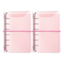 Clear A7 Binder Binder Cover, A7 Notebook Cover, Pink 2Pcs