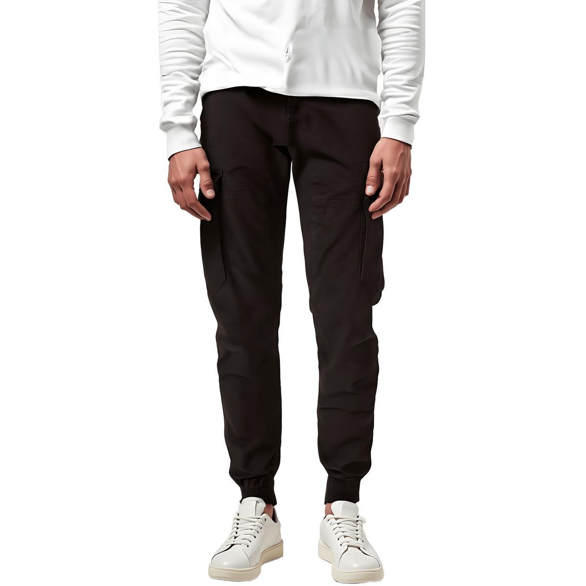 Мужские черные хлопчатобумажные брюки для бега трусцой из хлопка с подкладкой 32 BHFO 7815 6990₽