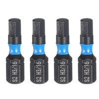 "4 StüCk H3/16 Sae Sechskant-Schraubendreher-Bit 1/4\" Schaft 1\" LäNge Magnetisch"
