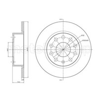 Metelli 2X Bremsscheibe Hinten Ø253 Mm Voll FüR VW Golf V 1K1 1.4 16V 1.6 5K1