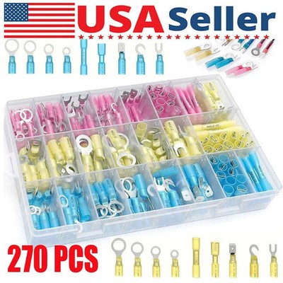 Heat Shrink Wire Connector DIY Kit 270PCS Waterproof Marine Automotive Terminals
