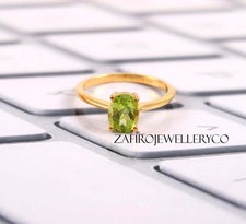 Peridot Ring, Solitaire Ring, August Birthstone, Dainty Ring, Natural Peridot