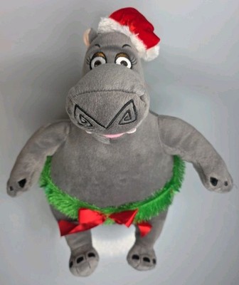 Dreamworks Merry Madagascar 2009 Christmas 14'' Plush Gloria Hippo Stuffed Animal