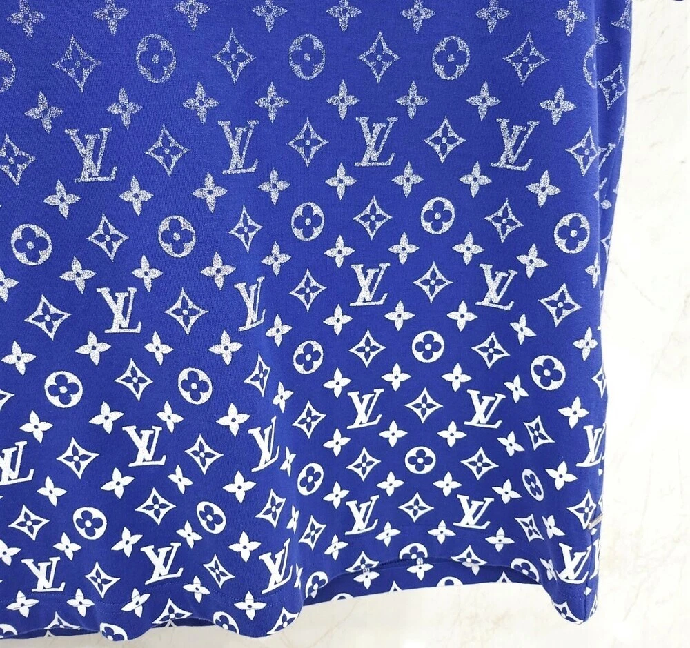 LOUIS VUITTON（LV） T shirt Louis Vuitton blu monogramma sfumato manica corta 12345 136044608