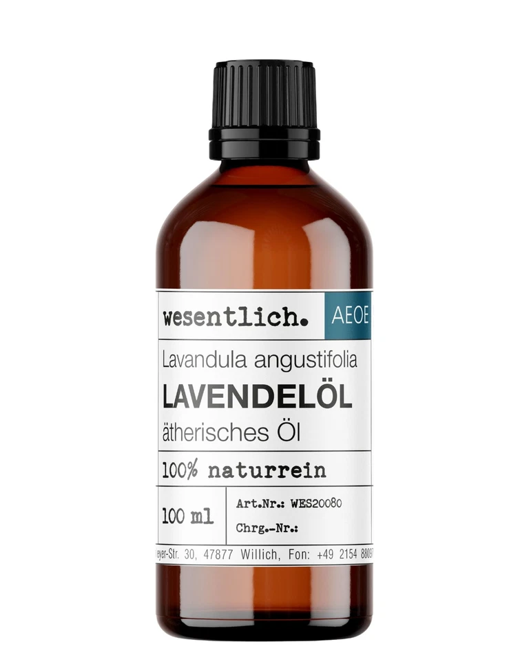 Lavendelöl 100ml - ätherisches Öl von wesentlich. - 100% naturrein (Glasflasche) - Bild 1 von 4