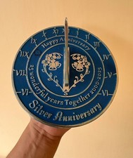 Anniversary Sundial Gift for 25th Silver Wedding 8 Inch