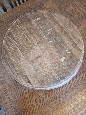 Handmade Round Wood Cutting Board Walnut Mix 16 in Medium Brown Easy Clean