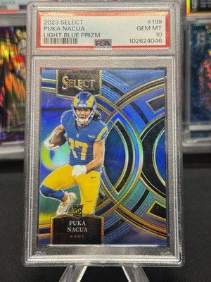 2023 Select Puka Nacua Light Blue Prizm Gem 10 /99