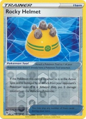 x4 Rocky Helmet - 159/185 - Uncommon - Reverse Holo Pokemon SS04 Vivid Voltage M
