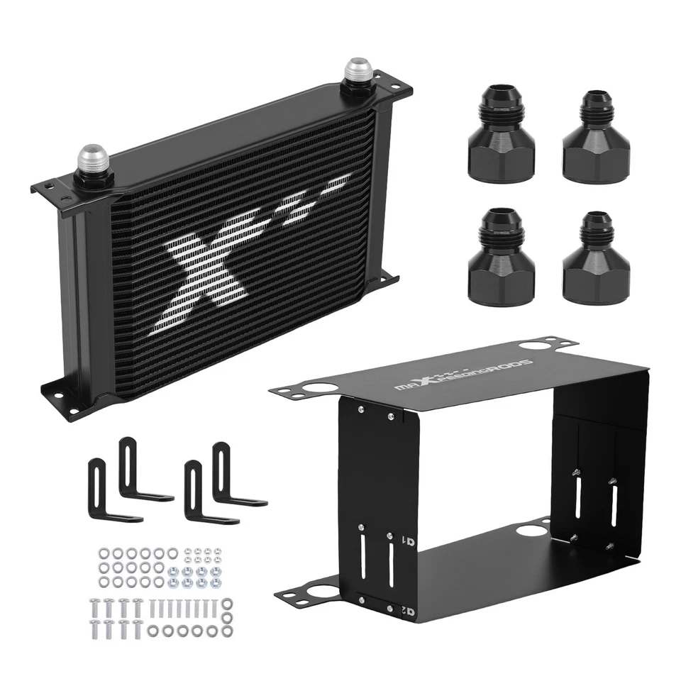 Engine Transmission Oil Cooler 25 Row Universal Aluminum AN10 Cooling Kit - Image 2 of 4