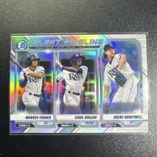 2021 Bowman Chrome Talent Pipeline, Wander Franco Vidal Brujan & Brent Honeywell