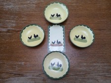 Zeller Keramik Hahn und Henne 4x Suppenteller und 1 Schneidebrett Gebraucht