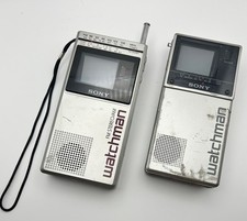 Vintage Sony Watchman FD-20A  FD30A Portable B W TV 2 Items Fair Condition a19