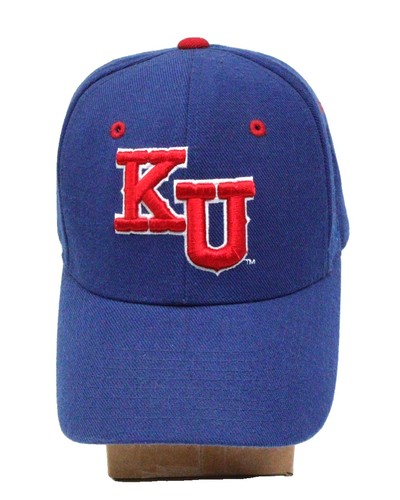 Zephyr Kansas Jayhawks NCAA Fitted Baseball Cap Hat Size 6 7/8 Blue Red BC0200