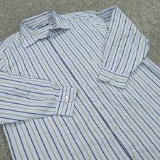 Ermenegildo Segna Dress Shirt Mens 2XB Button Up Striped