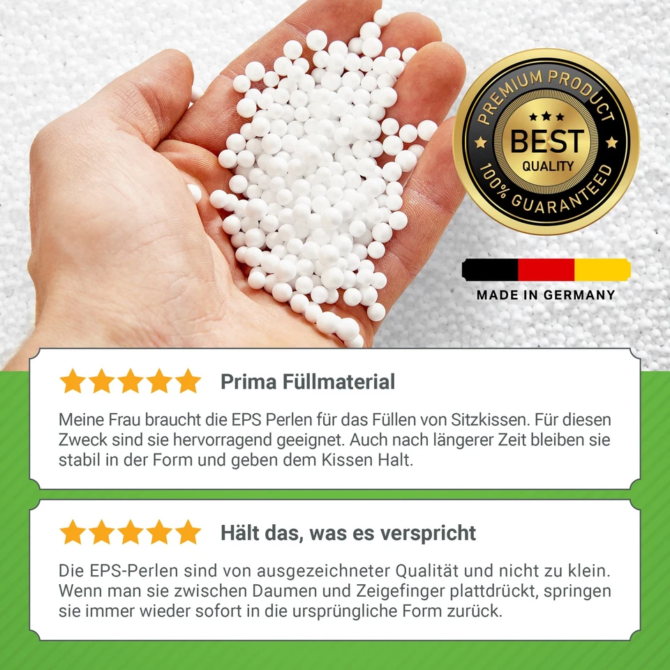 Premium EPS Perlen für Sitzsack Füllung - Styropor Kugeln Styroporkügelchen - Bild 2 von 4