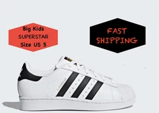 Adidas Superstar J Big Kids White/Core Black – Size 5 US – New w/ Box