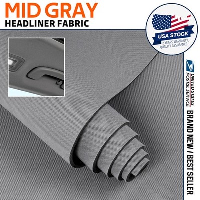 Flat Knit Headliner Material Automotive Fabric Medium Gray Car Roof Upholstery