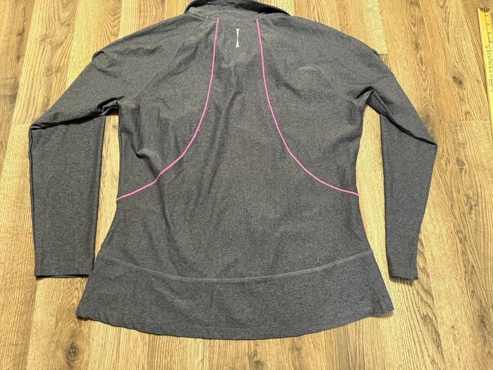 RBX Shirt, Women's Size XL, Grey Pink Long Sleeve 3/4 Zipper Athletic Wear - Image 3 of 4