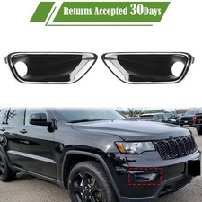 Front Bumper Fog Light Cover Bezel Black Trim For Jeep Grand Cherokee 2017-2021