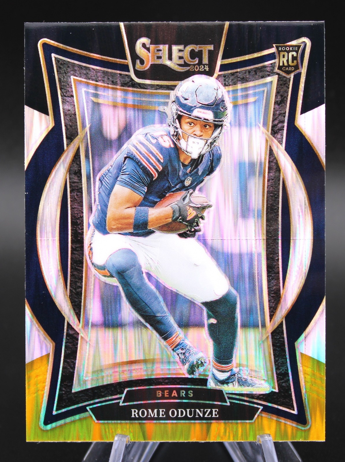 2024 Panini Select Concourse Rome Odunze Rookie #3 Black & Gold Shock Prizm