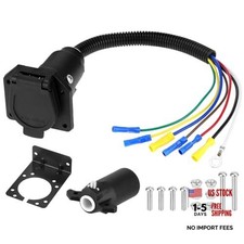 7-Way RV Trailer Light Connector Socket with 7-Way RV Connector Plug
