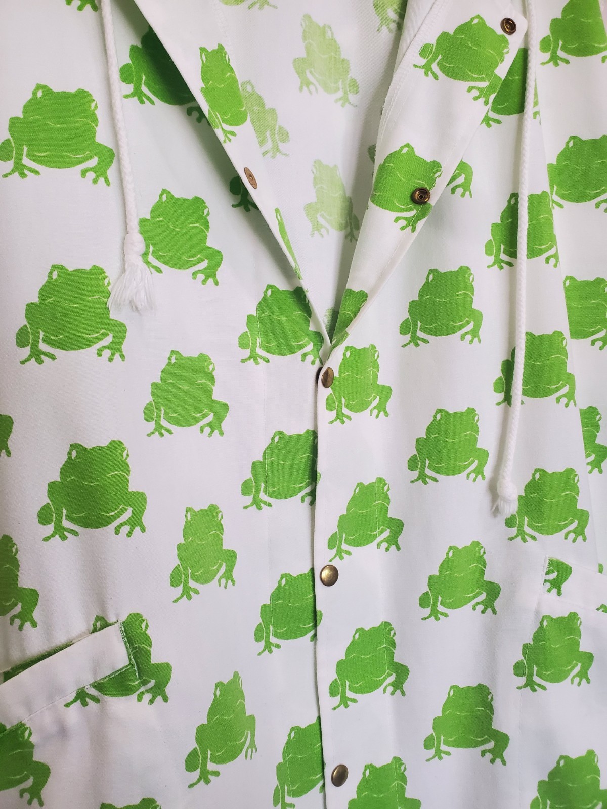 Vintage Michigan Rag Co. Frogs Print Hooded Jacket Oversized Unisex image 7