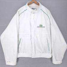 Vintage Swingster Porsche Jacket Mens 2XL White Bomber Racing Quaker State USA