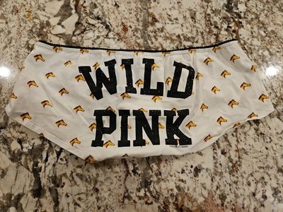 True Vintage Victorias Secret PINK Boyshort Panty ''WILD PINK'' Rare Large Glitter