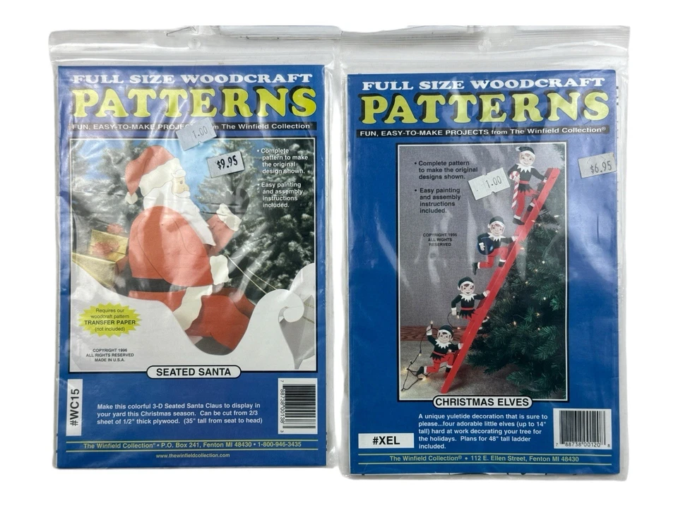 Lote de 5 Patrones de Navidad Artesanía en Madera Elfos Santa Workshoppe Originales Nuevos Foto 3 de 4