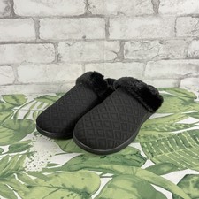 MUK LUKS Women's Black Quilted Quianna Lee Non-Slip Clog Slippers XL 11-12