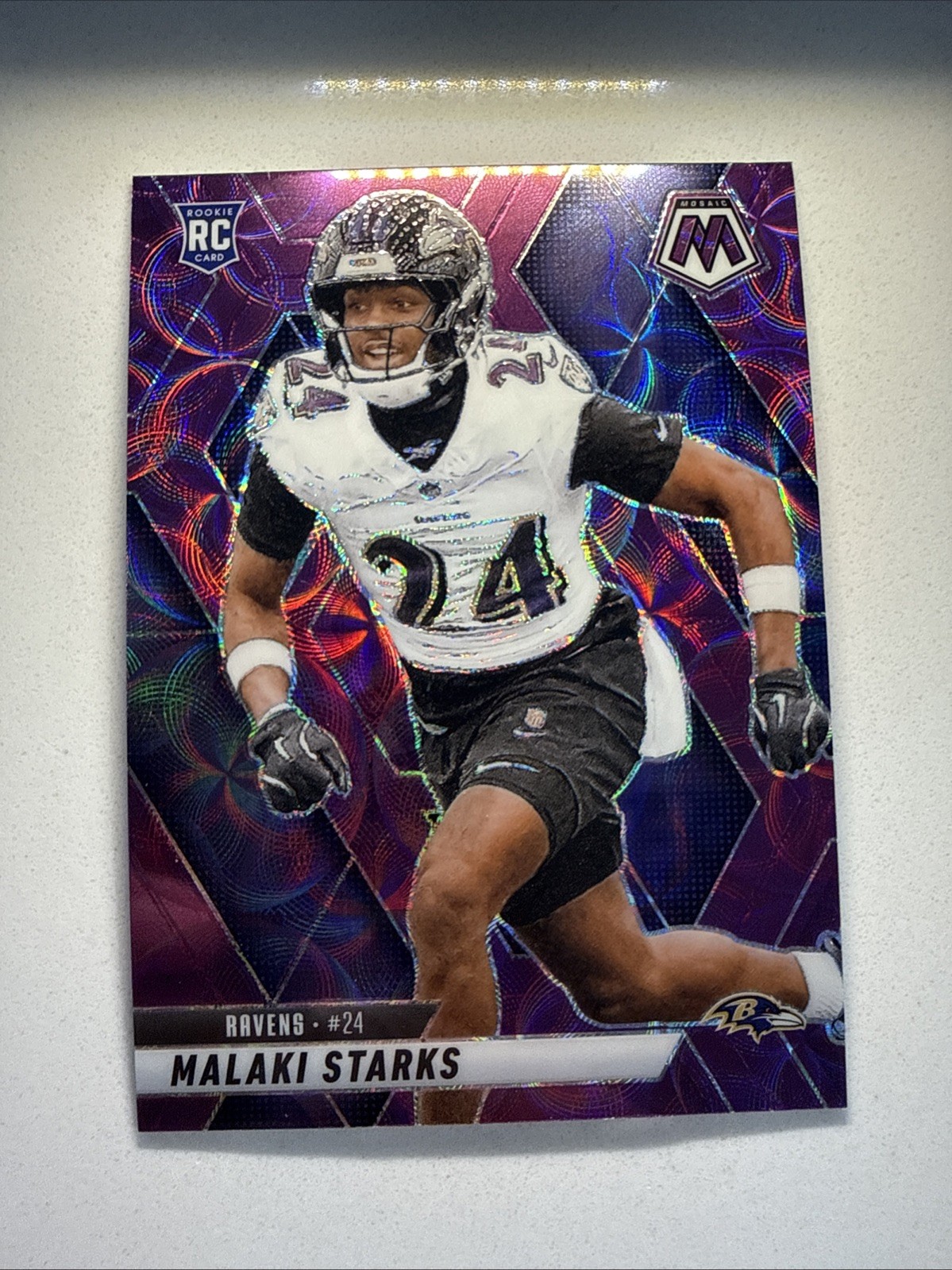 2025 Panini Mosaic #347 Malaki Starks Purple Scope Prizm (RC)