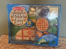 MELISSA  DOUG VERY RARE STORE  SERVE FROZEN FOOD SET RETIRED NIB 16 PC