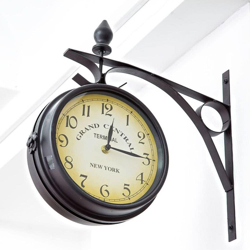 Vintage Double Sided Industrial Wall Clock for Outdoor Decorative Art Antique De