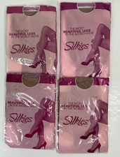 NIP Lot 4 Pairs Silkies Ultra Control Top Pantyhose Nude 030301 - Sz Large