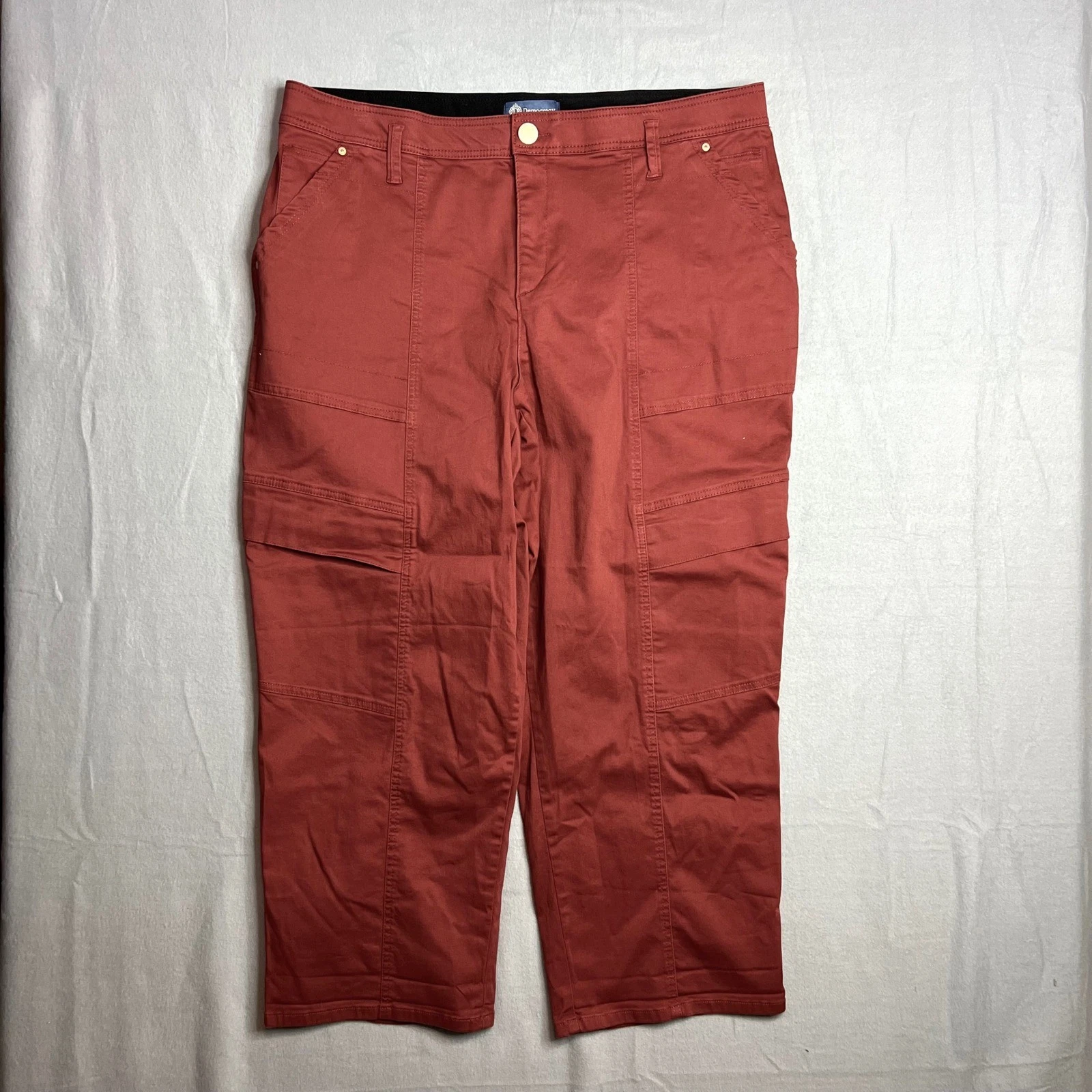 Democracy Relaxed Straight Leg Utility Pant Plus Size 22W Cargo Ancient Clay NEW