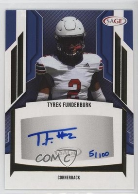 2024 SAGE HIT Low Series Gold 5/100 Tyrek Funderburk #A-TF2 Auto 2b2