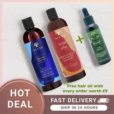 AS I AM RESTORE & REPAIR SHAMPOO & DRY & ITCHY SCALP CARE CONDITIONER FÄLLIG