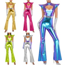 Women Bodysuit One Shoulder Jumpsuit Cap Sleeve Lingerie Unitard Leotard Bare