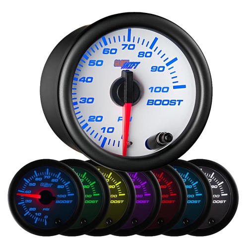 Slightly Used GlowShift White 7 Color 100 PSI Boost Gauge Kit