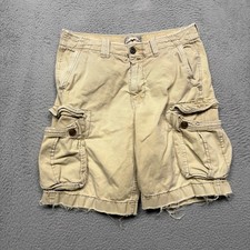 American Eagle Cargo Shorts Men s 31 Beige Khaki Grunge Distressed Y2K Beach