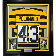 Framed Facsimile Autographed Troy Polamalu 35x39 Bumble Bee Reprint Laser Auto