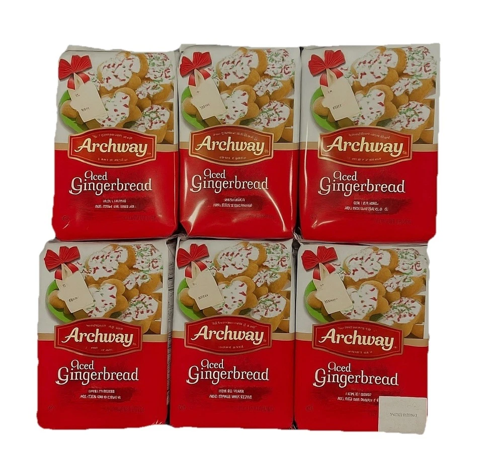 Archway Cookies, Holiday Iced Gingerbread Cookies, Pack Of 6