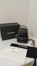 Chanel Mini Backpack Black Quilted Leather Gold Chain Small Bag