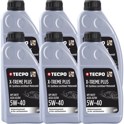 6L TECPO 5W-40 X-TREME PLUS MOTORÖL 502.00 505.00 229.3 226.5 LL-01 LL-98 5W40