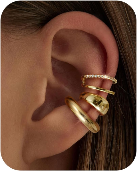 Ear Cuff FüR Damen Ohne OhrlöCher Ohrclips Ohrmanschette Fake Ohrringe Fakepirci-image